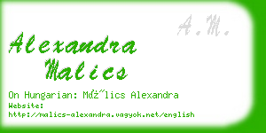 alexandra malics business card